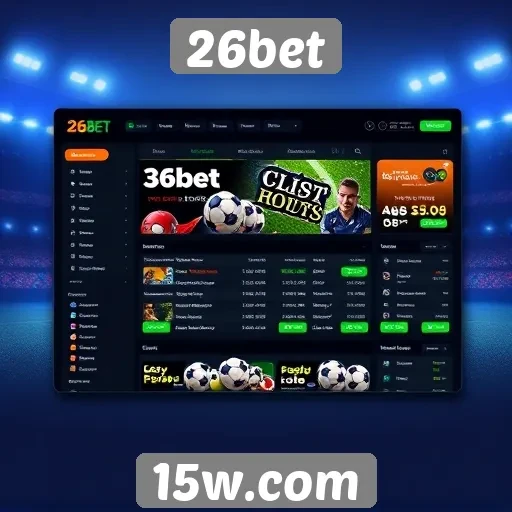 Interface e usabilidade do site 26bet